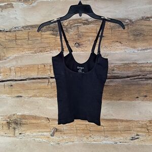 3/$15 Unique Black Cropped Scoop Neck Shapewear Tank Top Size S/M